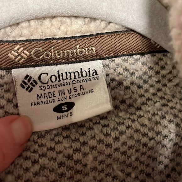 Vintage Columbia Jacket men's small zip front and soft fuzzy texture - Picture 4 of 8